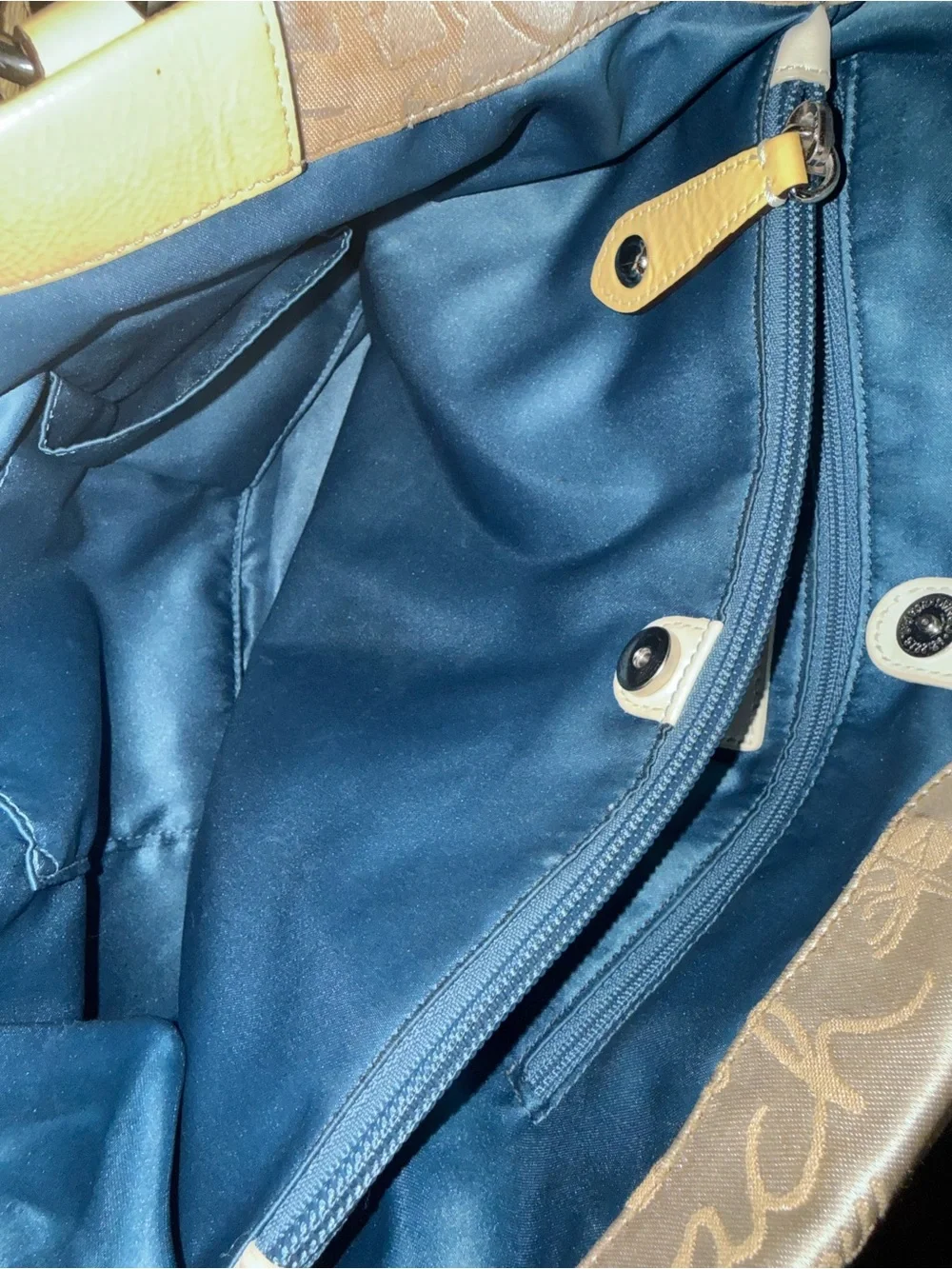 Coach Beige and Yellow Signature Shoulder Bag
